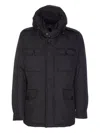 Moorer Quilted Hooded Jacket Removable Hood