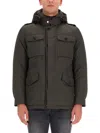Moorer Versatile Hooded Long Sleeve Coat In Green