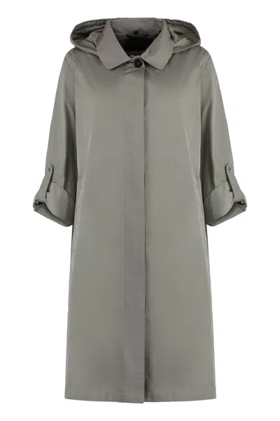 Moorer Isadora Techno Fabric Trench Coat In Grey