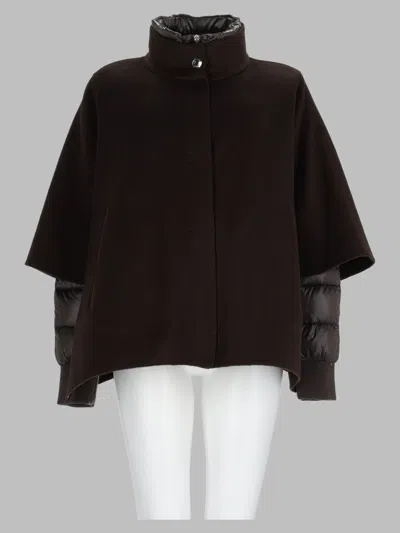 Moorer Italian Wool Trench Coat With Arctic Fox Fur Trim In Brown