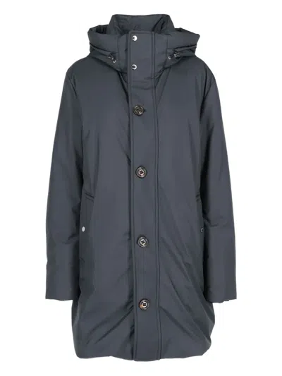 Moorer Iury Hooded Coat In Blue