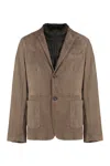 Moorer Suede Lapel Jacket In Brown