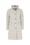 Moorer Vetiver-s3 Quilted Rabbit-fur Collar Jacket In Ivory