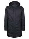 Moorer Smooth Medium Hooded Parka With Adjustable Cuffs In Black