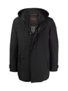 Moorer Double-layer Hooded Coat In Black