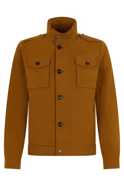 Moorer Jacket In Soft Brown Autumn Fabric