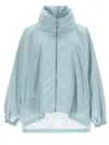 Moorer Blue Solid Mock Collar Jacket In Green