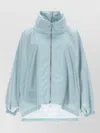 Moorer Blue Solid Mock Collar Jacket In Green