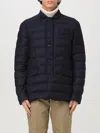 Moorer Padded And Quilted Jacket With Lined Collar In Blau 1