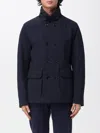 Moorer Double-breasted Black Peacoat With Detachable Lining In Blue