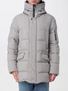 Moorer Grey Jacket Quilted Removable Hood In Gray