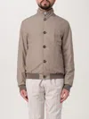 Moorer Bernie Bomber Jacket Front Pockets In Sand