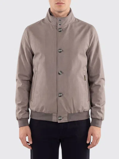 Moorer Bernie Bomber Jacket Front Pockets In Beige