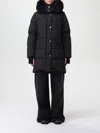 Moorer Padded Parka With Hood And Ribbed Cuffs In Schwarz