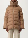 Moorer Puffer Jackets With Hood And Pockets In Brown