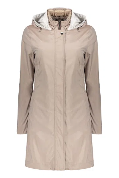 Moorer Jacket With Zip And Button Fastening In Neutrals