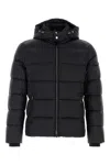 Moorer Quilted Hooded Jacket Removable Hood In Blue