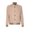 Moorer Bernie Bomber Jacket Front Pockets In Beige