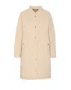 Moorer High Collar Quilted Long Length Jacket In Beige