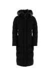 Moorer Padded Quilted Jacket Removable Hood In Black