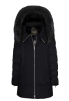 Moorer Medium-length Fresia Down Jacket With Hood And Fur In Black