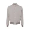 Moorer Casual Jacket With Ribbed Cuffs And High Collar In Gray