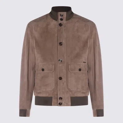 Moorer Button Flap Pockets Jacket In Brown