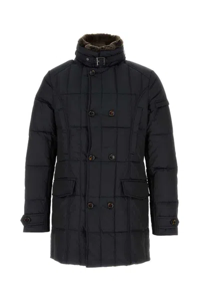 Moorer Midnight Blue Polyester Morris Jacket In Black