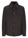 Moorer Classic Brown Button-up Jacket With Structured Collar In Brown