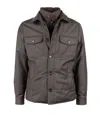 Moorer Classic Brown Button-up Jacket With Structured Collar In Brown