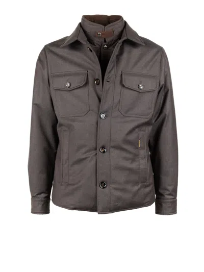 MOORER MOORER JACKETS BROWN
