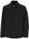 Moorer Button Front Jacket Pockets In Dark Blu
