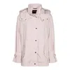 Moorer Casual Jacket With Adjustable Cuffs And Hood In Pink