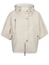 Moorer Lightweight Short-sleeved Hooded Jacket In White