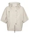 Moorer Lightweight Short-sleeved Hooded Jacket In White