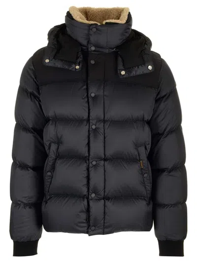 Moorer Hooded Padded Jacket In Blue