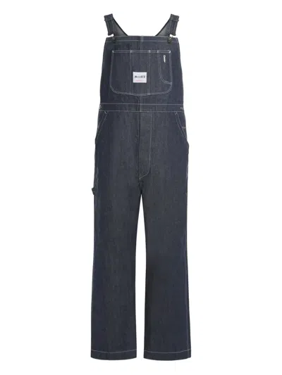 Moorer Jamine 5-pocket Denim Dungarees In Blue