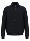 Moorer Janos Bomber Jacket Acqua Line High Collar In Blue