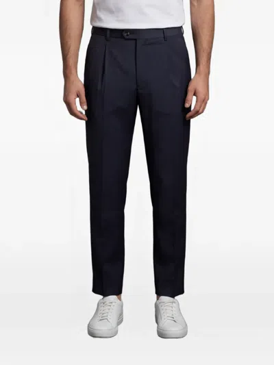 Moorer Jarvis Pleated Trousers In Blue