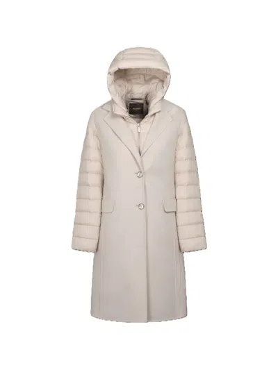 Moorer Jaya Hooded Coat In Neutral