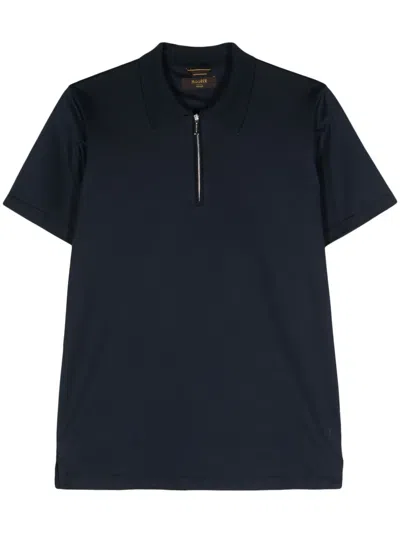 Moorer Jericho Cotton Polo Shirt In Blue