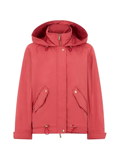 Moorer Jill Hooded Jacket In Red