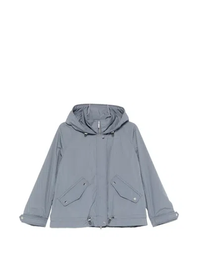 Moorer Jill-stp Hooded Pocket Jacket In Blue