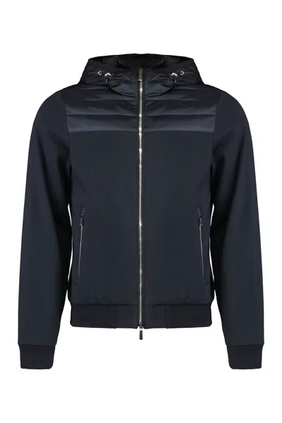 Moorer Jody Full Zip Hoodie In Blue