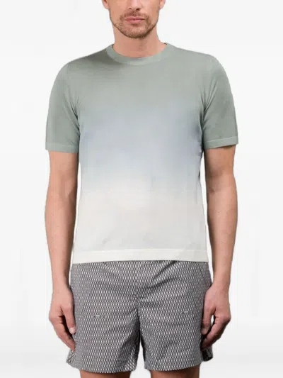 Moorer Jude Gradient-dye T-shirt In Blue
