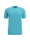 Moorer Jude Knit T-shirt In Caribbean Turquoise