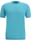 Moorer Jude Knit T-shirt In Blue