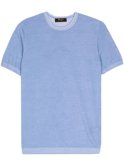 Moorer Jude-vcr Short-sleeve Jumper In Blue