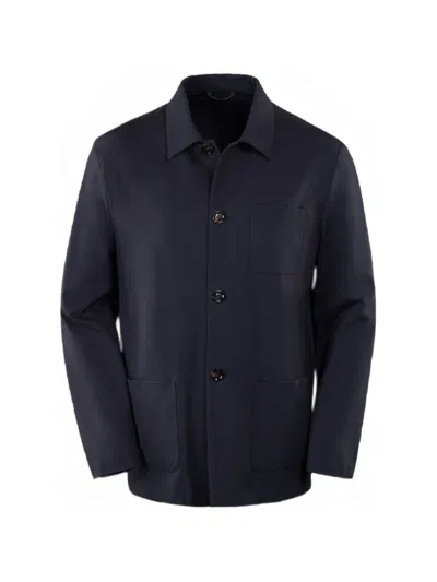 Moorer Keaton-j Shirt Jacket In Blue