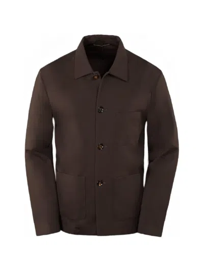Moorer Keaton-j Shirt Jacket In Burgundy